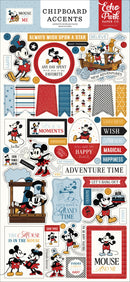 Echo Park Mouse & Me chipboard accents with characters, banners, labels and themed embellishments