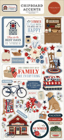 Carta Bella Americana Summer Chipboard Accents - craft supplies packaging
