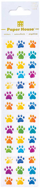 Product image of paper house paw prints stickers featuring small paw print stickers in a compact repeating grid.