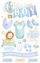 Product image of paper house baby boy 3d stickers featuring baby boy 3D stickers with hot air balloon, bunting and nursery icons.