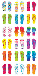 Product image of paper house flip flops decorative stickers featuring colourful flip flop stickers with tropical summer patterns.