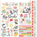 Simple Stories Icon Cardstock Stickers 12"X12" Pink Lemondade