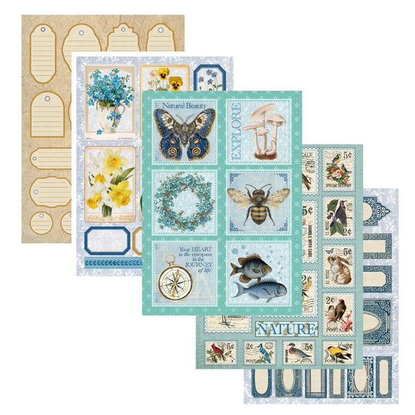 Elizabeth Craft Designs ‚Äì Patterned Cardstock Pack 5.8" √ó 8.3" ‚Äì Everyday Ephemera