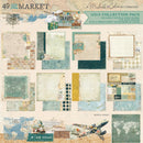 49 And Market Travel Diaries 12x12 scrapbook collection with maps, tickets, travel notes and vintage adventure designs