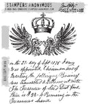 Tim Holtz Stampers Anonymous - Royal Script packaging showing the Royal Script cling rubber stamp set design