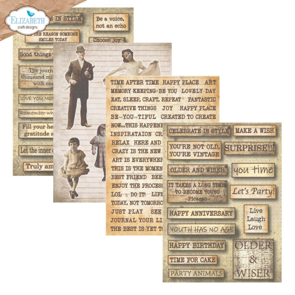 Elizabeth Craft Designs - Journal Ephemera 1 Patterned Cardstock Pack 5.8" x 8.3"