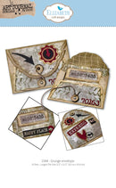 Elizabeth Craft Designs - Grunge Hello You Die Metal Die Set packaging showing die designs and sizes