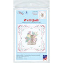 Jack Dempsey Stamped White Wall Or Lap Quilt 36"X36" Basket Of Flowers
