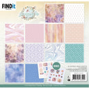 Dragonflies themed 8x8 paper pack with pastel floral and marbled designs
