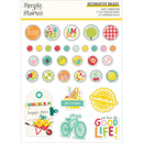 Simple Stories - Summertime Adhesive Brads Scrapbooking Embellishments