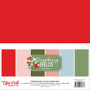 Echo Park Strawberry Fields Collection Kit with strawberry themed papers and coordinating sticker sheet in red pink blue and green tones
