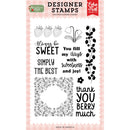 Thank You Berry Much stamp set with floral frame strawberry border and thank you sentiments