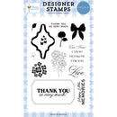 Flower Shoppe Happy Little Memories stamp set with hydrangeas butterflies bow and thank you sentiments