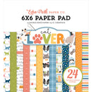Cat Lover 6x6 paper pad with colourful cat themed patterns stripes plaids paw prints and yarn