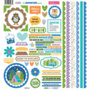 Adventure doohickey stickers with banners labels camping and woodland icons