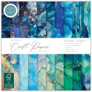 Craft Consortium Ink Drops Ocean 2 6x6 paper pad with blue aqua turquoise alcohol ink designs