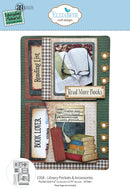 Library themed dies with books, bookmarks and journal pockets