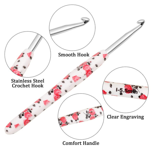 Poppy Crafts Crochet Hook Set - Roses