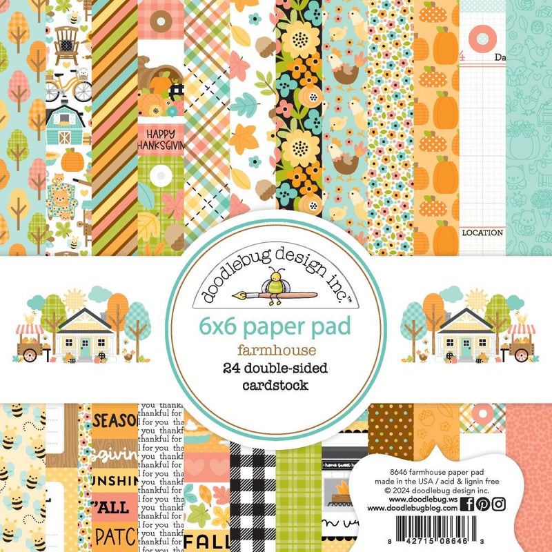 Doodlebug Double-Sided Paper Pad 6"X6" Farmhouse