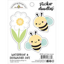 Doodlebug Water Bottle Sticker Doodles Just Bee-cause, Bee Happy