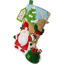 Bucilla Felt Stocking Applique Kit 18" Long Gnomes Snowy Surprise*