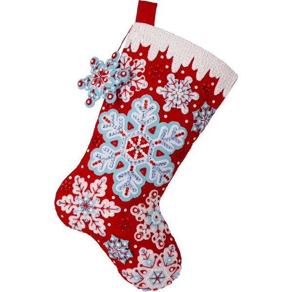 Bucilla Felt Stocking Applique Kit 18" Long Frosty Flurries