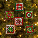 Bucilla Felt Ornaments Applique Kit Set Of 6 Holiday Quilt Squares