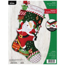 Bucilla Felt Stocking Applique Kit 18" Long Santa's Festive Frolic
