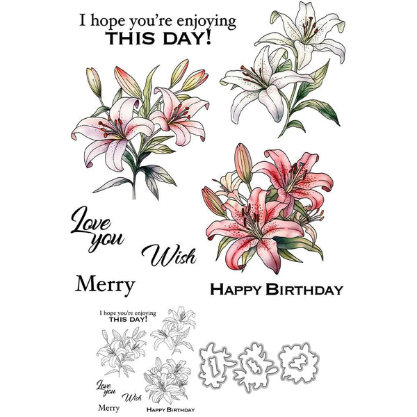 Floral design with text on a white background