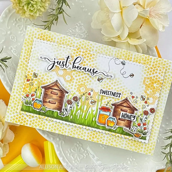 Picket Fence Studios Clear Stamps - Wreath Building: Greetings from our Hive*