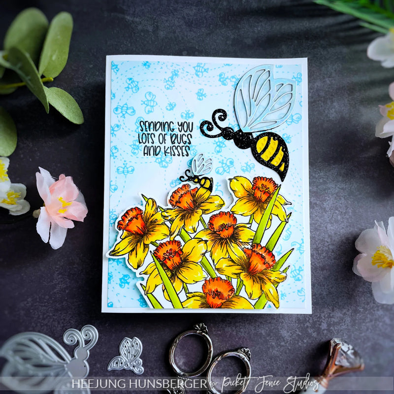 Picket Fence Studios Clear Background Stamp - Buzzing By*