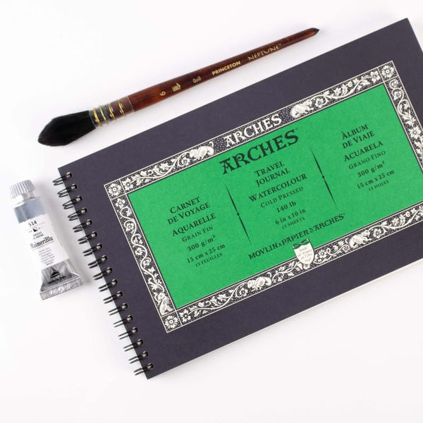 Arches Watercolour Travel Journal - Cold Pressed 300gsm 15cm x 25cm - 15 Sheets
