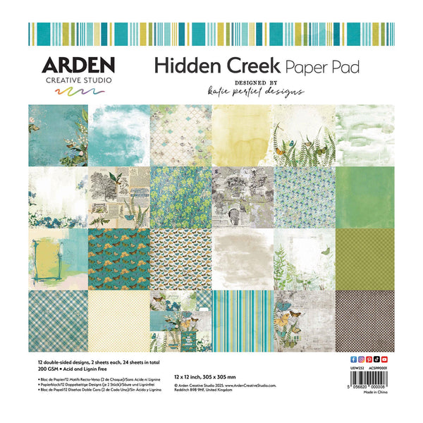 Arden Creative Studio Hidden Creek Paper Pad 12"x 12"