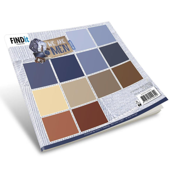 Find It Trading Amy Design Paper Pack 8"X8" 12/Pkg Solid Colours, We Are Men