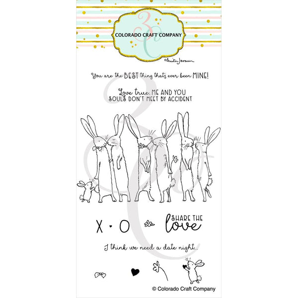 Colorado Craft Company Clear Stamps 4"X8" Share The Love Rabbits - By Anita Jeram*