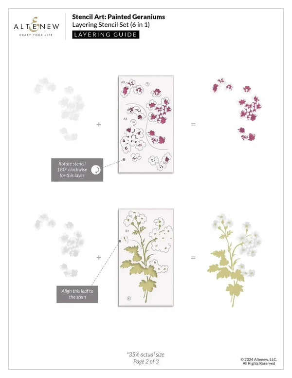 Altenew Stencil Art: Painted Geraniums Layering Stencil Set (6 in 1)*