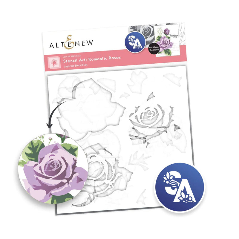 Altenew Stencil Art: Romantic Roses Layering Stencil Set (6 in 1)