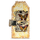 Decorative card with butterflies and vintage text on a white background
