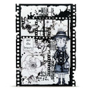Illustration of a character with flowers and text 'see the beauty' in a decorative frame.
