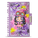 Decorative notebook with a cartoon character and text on a white background