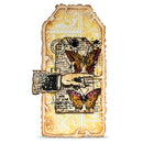 Decorative card with butterflies and vintage text on a white background
