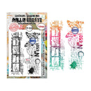 Two stamp sets with artistic designs on a white background
