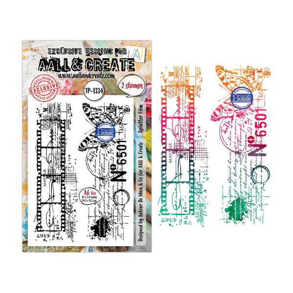 Two stamp sets with artistic designs on a white background