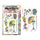 Set of stamps with colorful designs and 'All & Create' branding on a white background.
