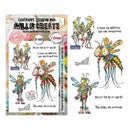 Colorful insect-themed stamps by Aall & Create with packaging on a white background.