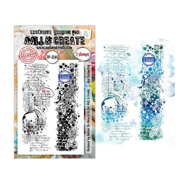 Two stamp sets with artistic designs on a white background
