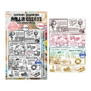 Set of vintage-style posters with illustrations and text on a white background