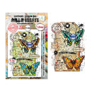 Two stamp sets with butterfly designs on a white background