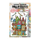 Packaging of AALL & Create stamps with colorful houses illustration