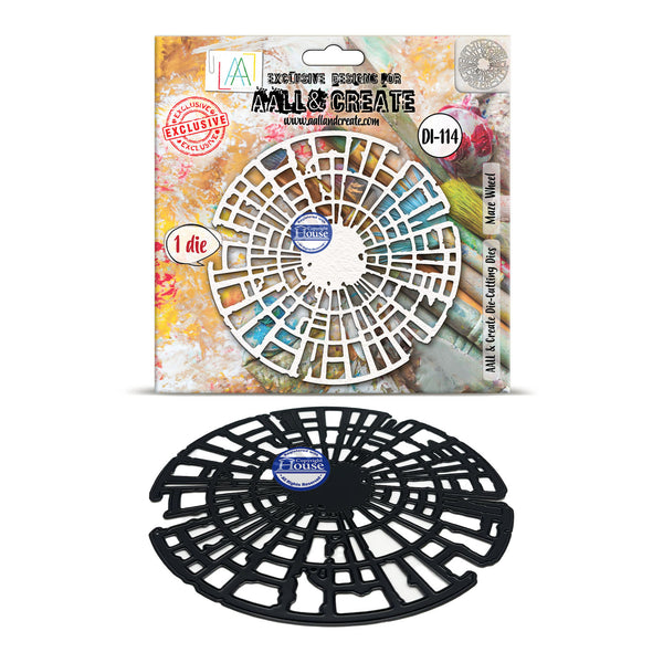 Decorative die set with packaging on a white background